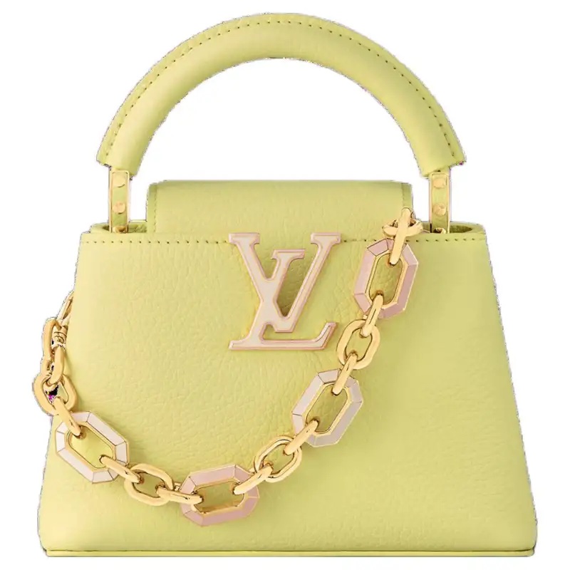 LOUIS VUITTON Capucines Taurillon Leather Capson Crossbody One Shoulder Handbag Mini Women's Sunbeam Yellow