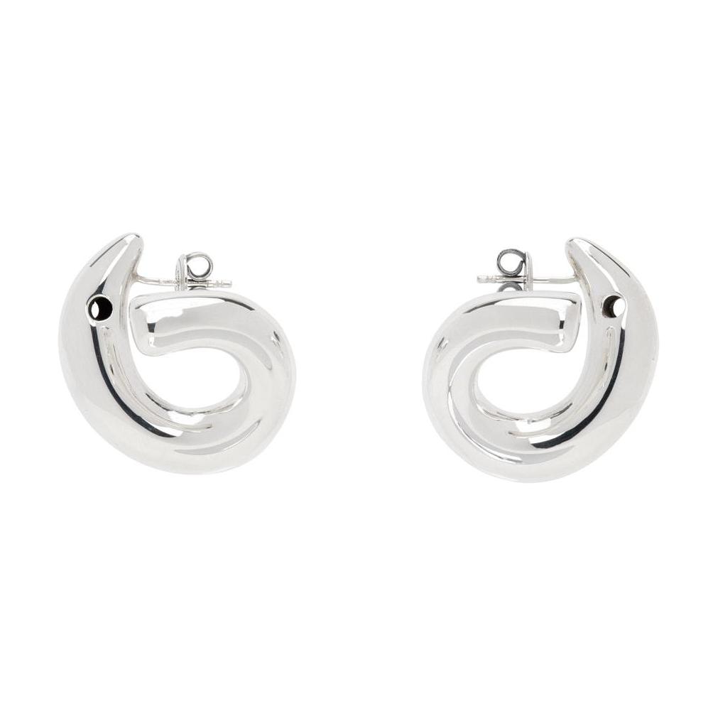 Bottega Veneta Brand Logo 925 Sterling Silver Earrings Women's Silver