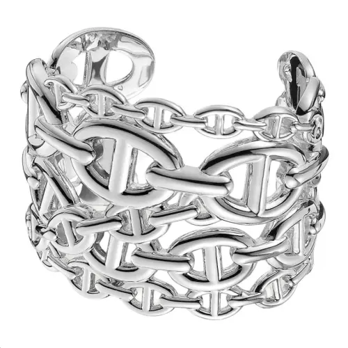 HERMES 925 Sterling Silver Wristbands Women's Silver