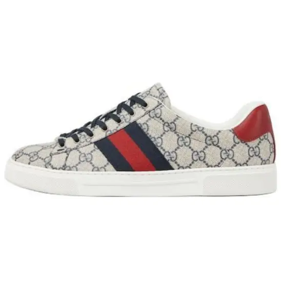 GUCCI Ace Skateboard Shoes Men Low-Top Beige