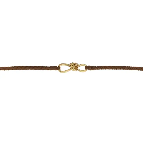 Bottega Veneta Badge Brogues Lambskin Belts Women's Brown Width 1.5cm