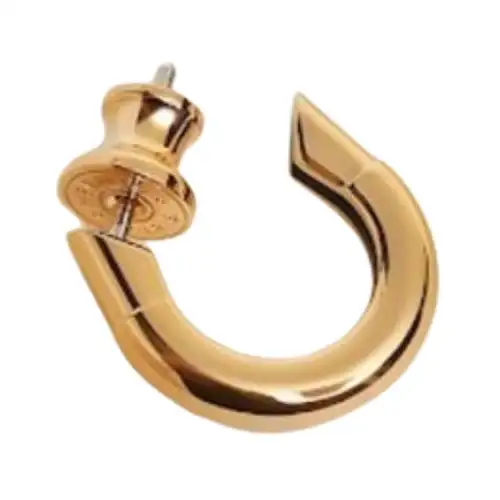 HERMES Sabot Palladium Plated Earrings Women's Multicolor