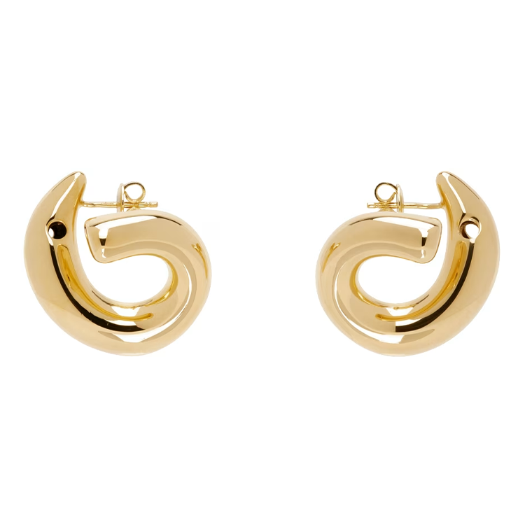 Bottega Veneta 925 Sterling Silver With 18K Gold Earrings Women's Gold
