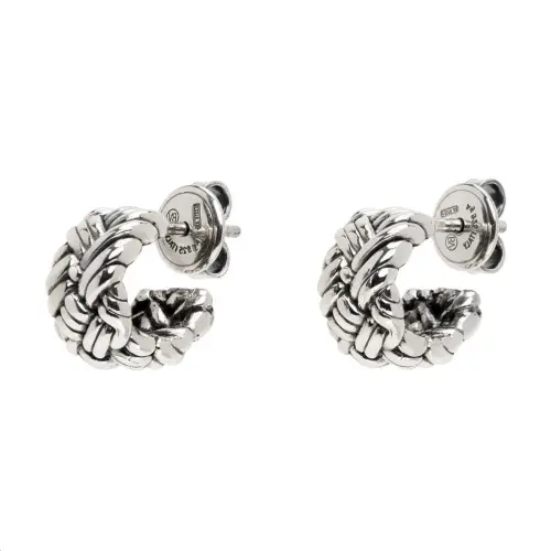 Bottega Veneta Sterling Silver Earrings Unisex Silver