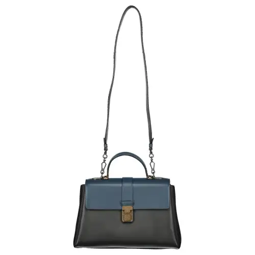 Bottega Veneta Detachable Strap Leather Handbag, Shoulder Bag, Crossbody Bag Women's Black & Blue
