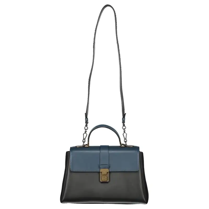 Bottega Veneta Detachable Strap Leather Handbag, Shoulder Bag, Crossbody Bag Women's Black & Blue