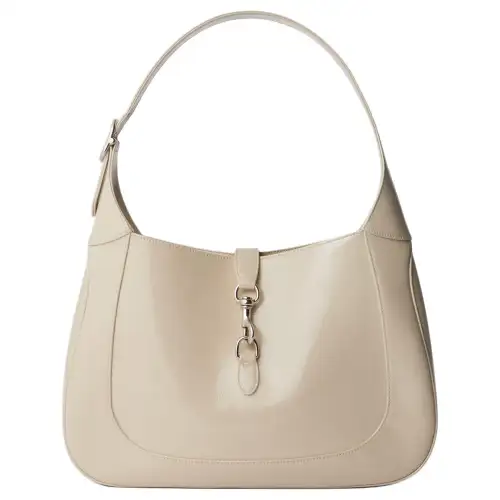 GUCCI Patent Leather Handbag, Shoulder Bag Large Women's Ivory