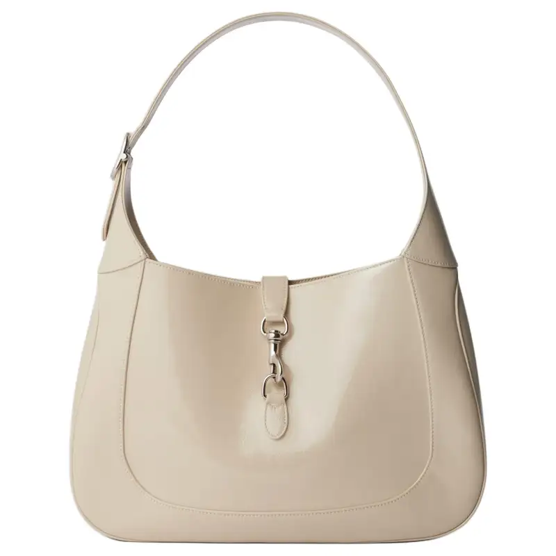 GUCCI Patent Leather Handbag, Shoulder Bag Large Women's Ivory
