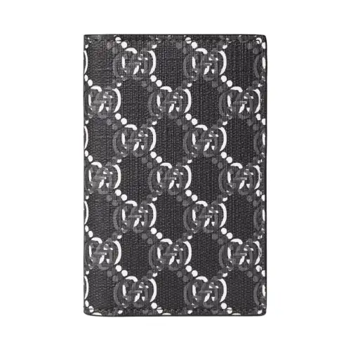 GUCCI Canvas Card Holder Men's Gray