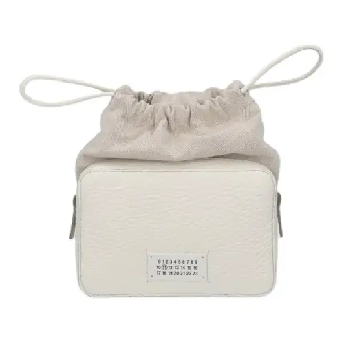Maison Margiela Leather Paneled Canvas Crossbody Bag, Shoulder Bag Women's White