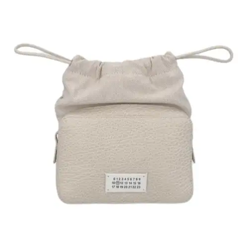 Maison Margiela Leather Paneled Canvas Crossbody Bag, Shoulder Bag Women's Gray