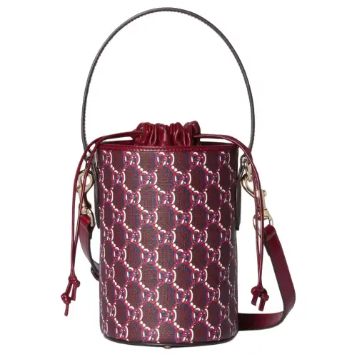 GUCCI Leather Bucket Bag, Shoulder Bag, Crossbody Bag, Handbag Extra Mini Women's Red