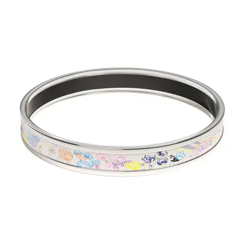 HERMES Les Folies Du Faubourg Enamel Bangles Women's Multicolor