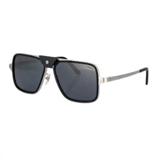 CARTIER Brand Logo Plate Frame Aviator Sunglasses Men's Black