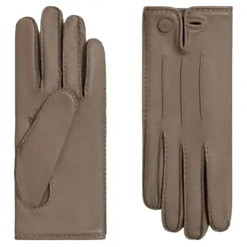 HERMES Silk Gloves Women's Brown
