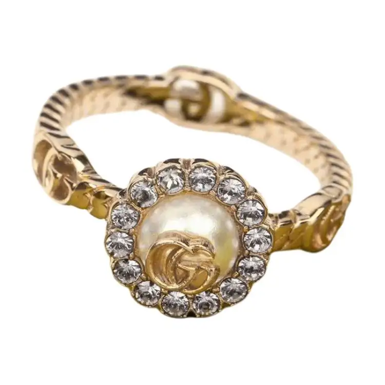 GUCCI GG Marmont Metal, Pearl Rings Unisex Gold