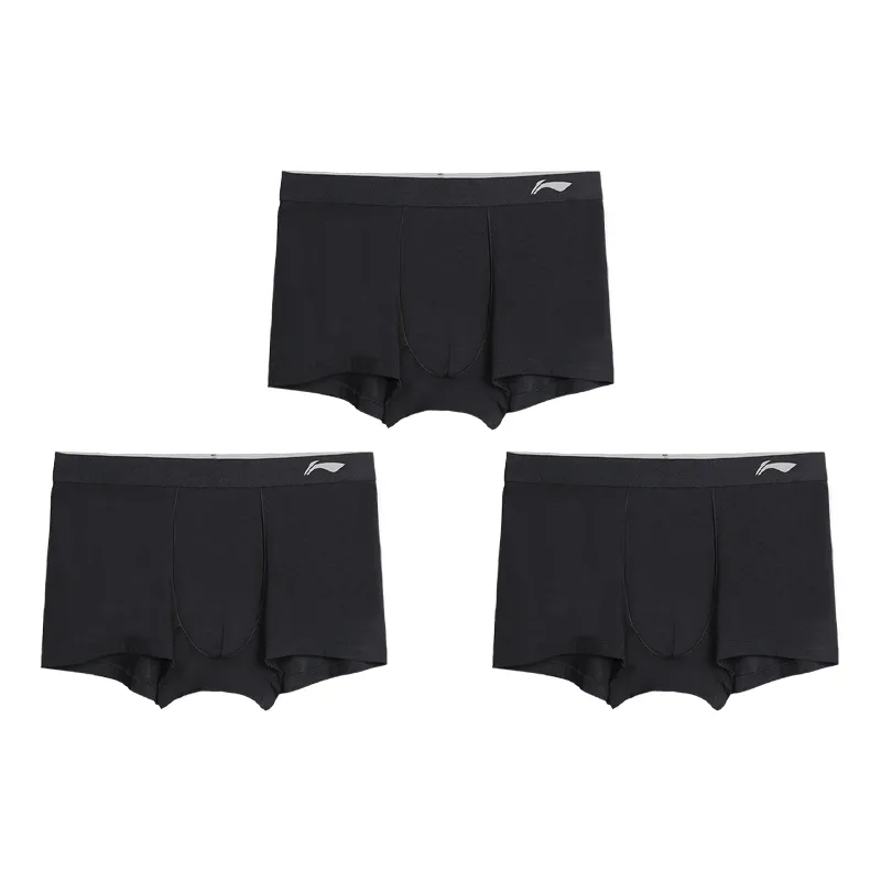 Li Ning Boxer Briefs Men's 3 Pack Black