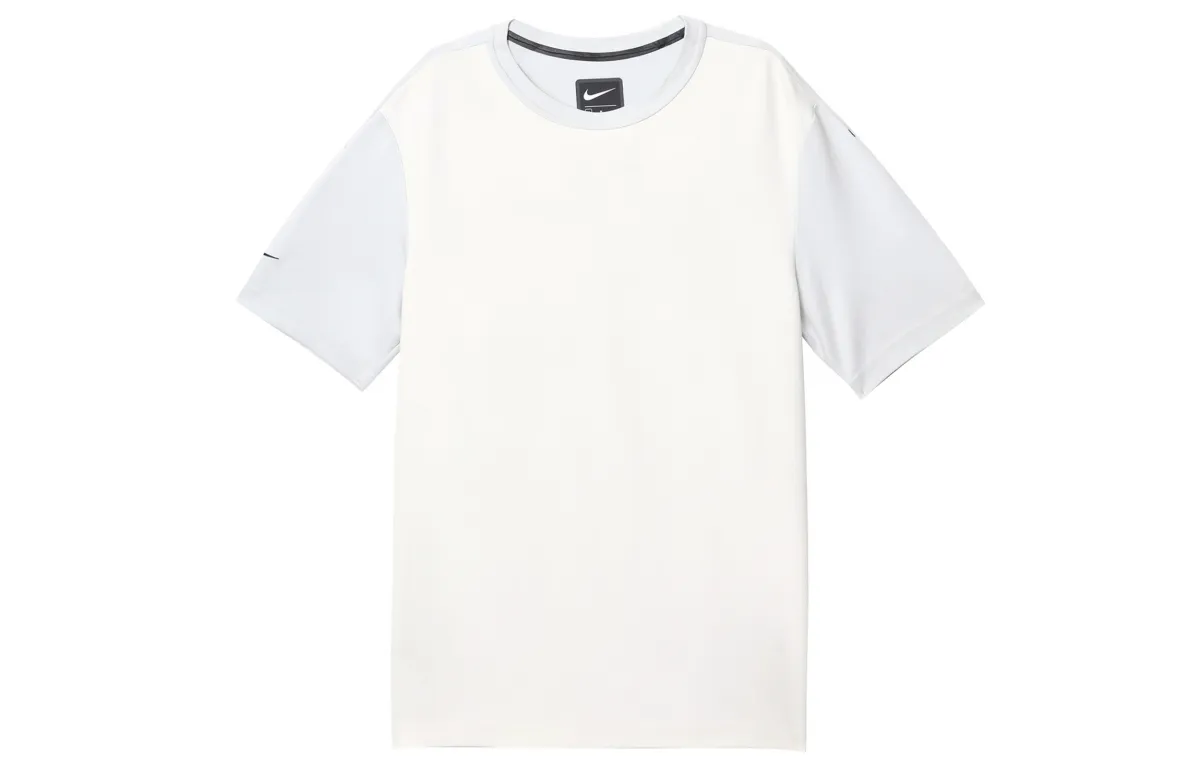 Nike T-Shirts Men's White Crew Neck Moderate Straight Fit