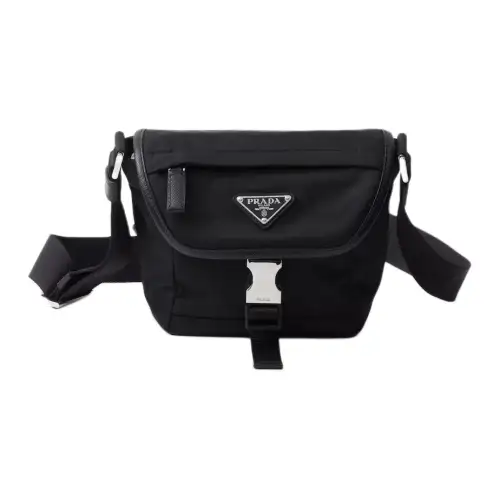 PRADA Re Nylon Saffiano Leather Crossbody Bag, Shoulder Bag Men's Black