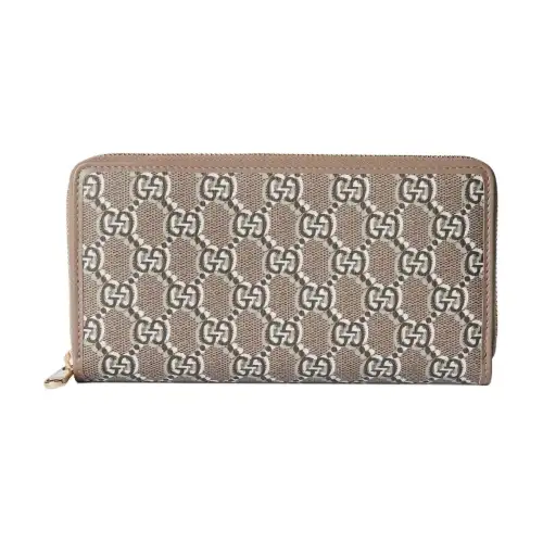 GUCCI Canvas Wallet Regular Women's Taupe