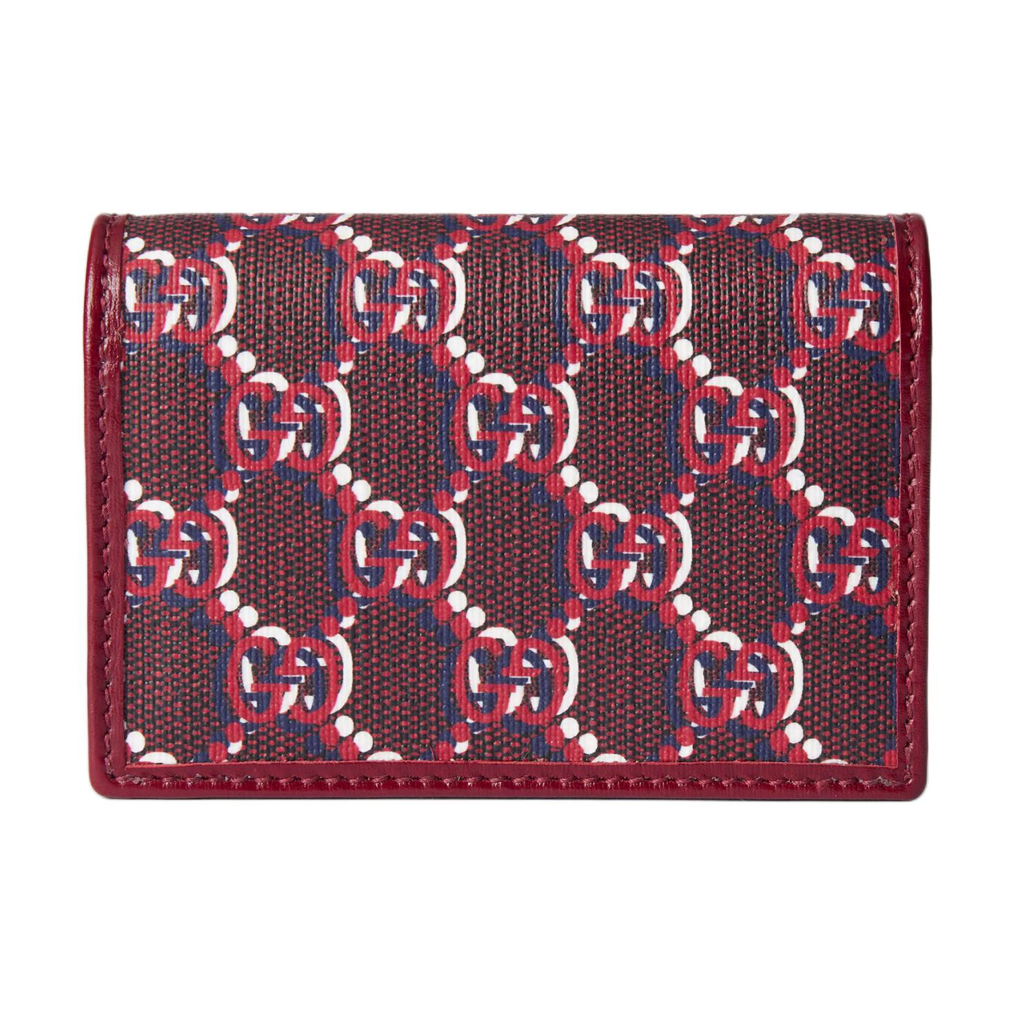 Женский кошелек Gucci с холстом и кожей (красный)
