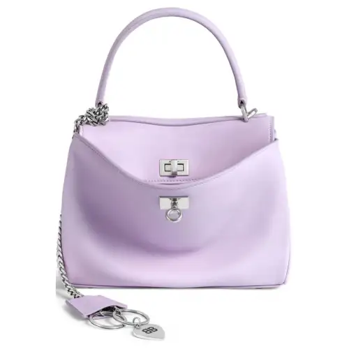 Balenciaga Smooth Cow Leather Handbag Mini Women's Light Purple