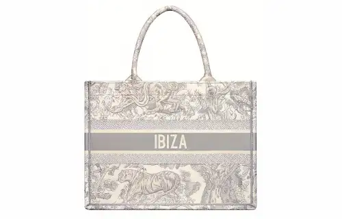 DIOR BookTote Embroidery Tote Bag, Shopping Bag, Handbag Small Women's Gray