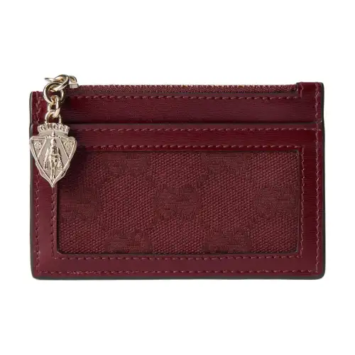 GUCCI Canvas Card Holder Women's Red