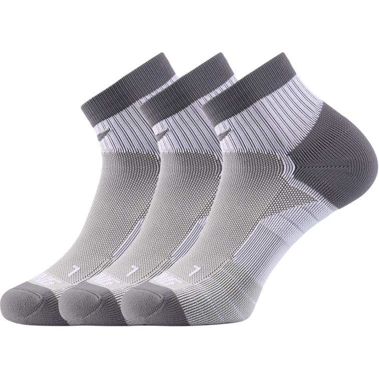 Li Ning Running Socks Unisex 3 Pack Gray White