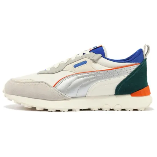 PUMA Rider FV Casual Shoes Unisex Low-Top Beige Silver/Green Blue