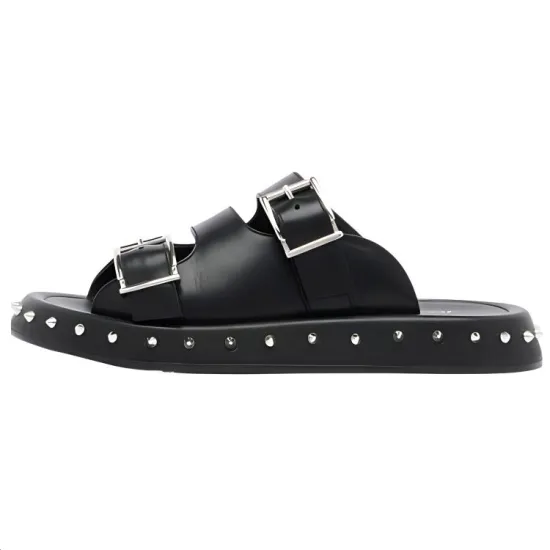 Alexander McQueen Stud Embellished Double Buckled Sandals Women's