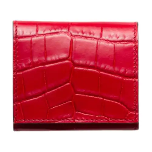 PRADA Crocodile Leather Coin Purse Men's Red
