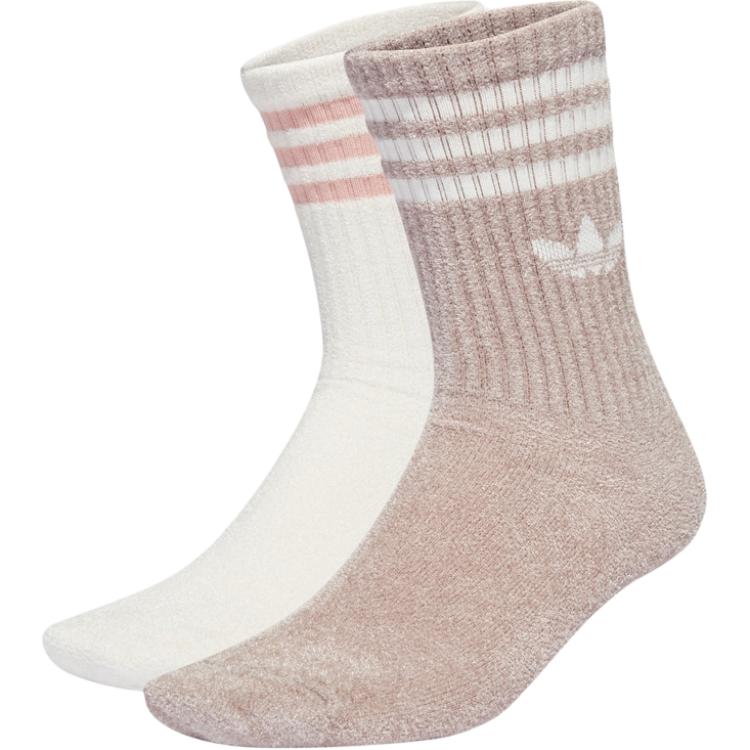 Adidas Originals Crew Socks Unisex 2 Pack White + Pink Purple