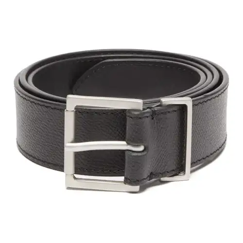 Maison Margiela Letter Decoration Leather Belts Men's Black