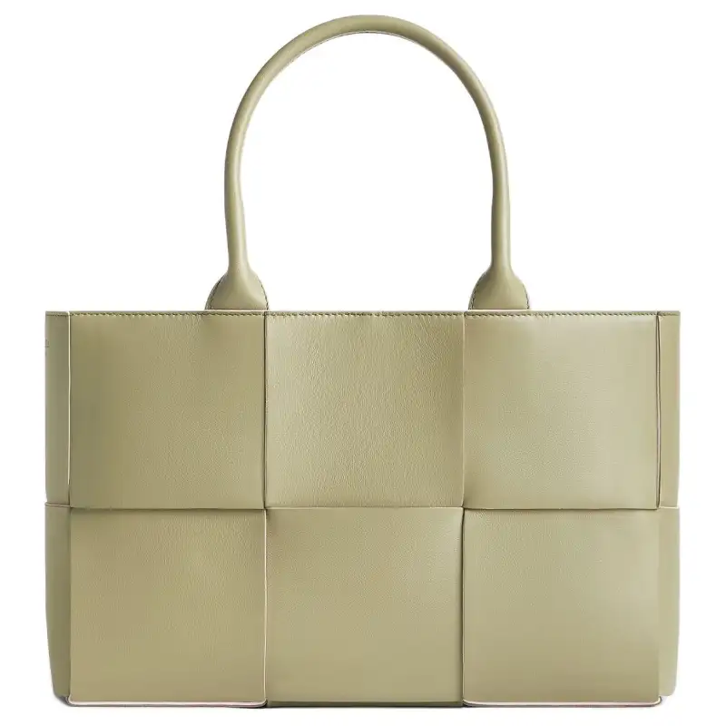 Bottega Veneta ARCO Sheepskin Tote Bag, Shopping Bag, Handbag Small Women's Dolomite Green & Washed Happiness Pink