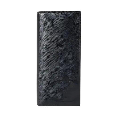 PRADA Cow Leather Wallet Men's Black