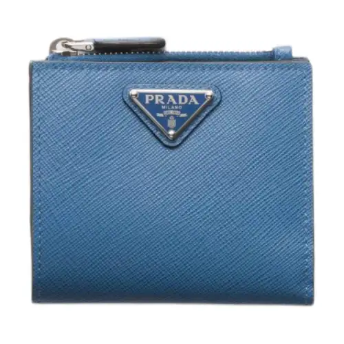 PRADA Saffiano Cow Leather Wallet Small Men's Blue