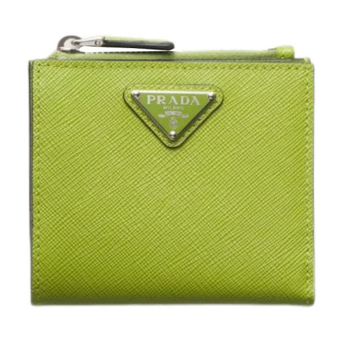 PRADA Saffiano Cow Leather Wallet Small Men's Light Green