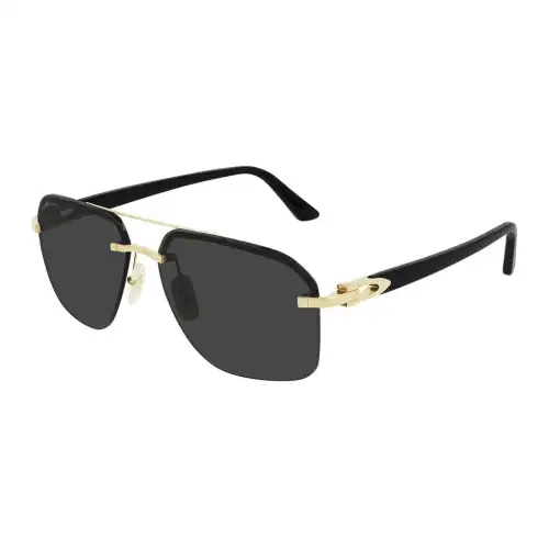 CARTIER Metal Aviator Sunglasses Men's Black