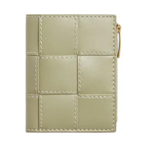 Bottega Veneta Cow Leather Wallet Small Women's Cave Green Blend Natural