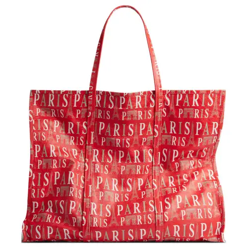 Balenciaga PARIS Arena Lambskin Tote Bag, Shopping Bag, Handbag Extra Large Women's Red