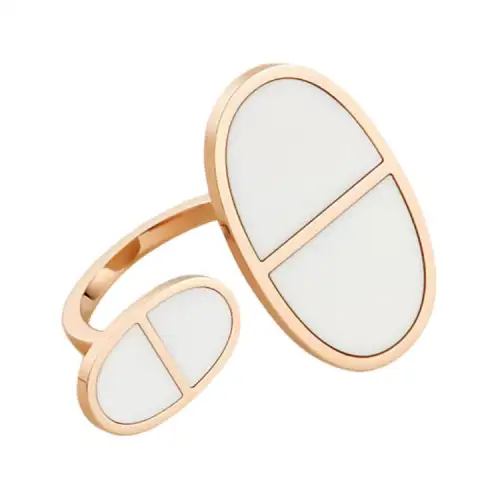 HERMES 750 Rose Gold, Ceramic Rings Women's Gold