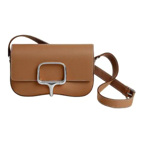 HERMES Della Cavalleria Epsom Leather Crossbody Bag, Shoulder Bag Women's 37 Gold Brown