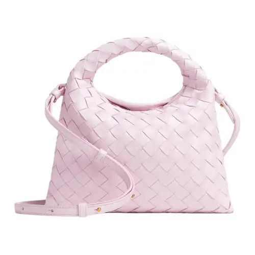 Bottega Veneta Calfskin Handbag, Shoulder Bag, Crossbody Bag Mini Women's Washed Happiness Pink