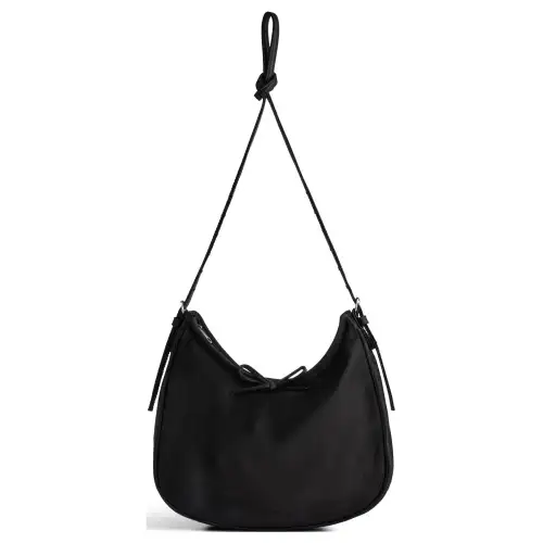 Balenciaga Viscose Imitation Silk Crescent Bag, Crossbody Bag, Shoulder Bag Small Women's Black