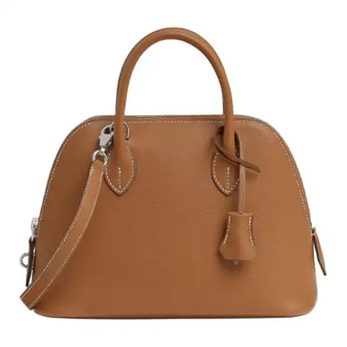 HERMES Bolide Evercolor Leather Bowling Bag, Shoulder Bag, Crossbody Bag, Handbag Women's Gold Brown Orange