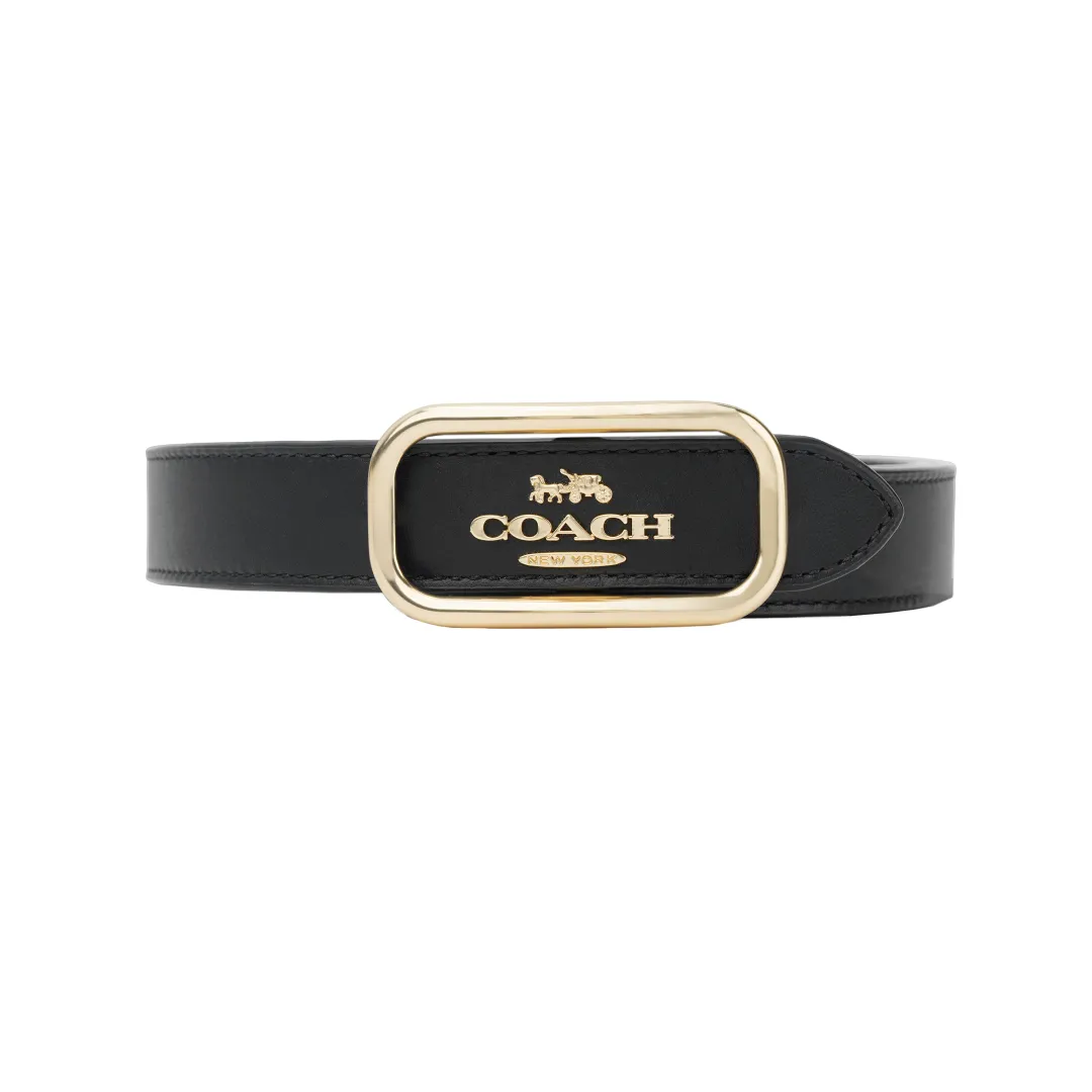 COACH Cow Leather Belts Women's Black Width 2.5cm