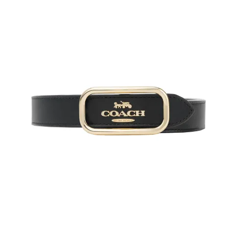 COACH Cow Leather Belts Women's Black Width 2.5cm