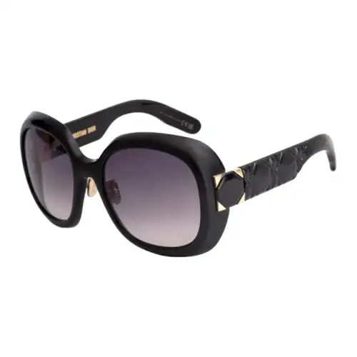 DIOR Plate Frame Irregular Shape Sunglasses Women's Black