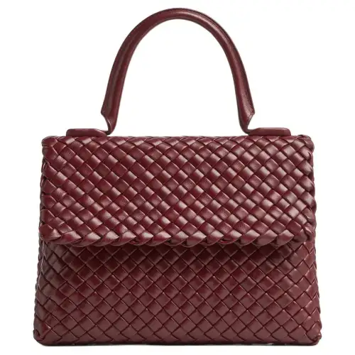 Bottega Veneta Patti Lambskin Shoulder Bag, Crossbody Bag, Handbag Small Women's Cherry Red